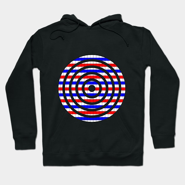 US flag colored circles Hoodie by MICRO-X